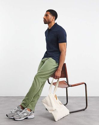 Jacamo Reaxed Fit Pique Polo Long