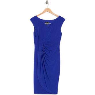 Connected Ity Trim Detail Sheath Dress in Deep Cobalt at Nordstrom Rack, Size 10