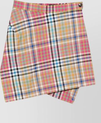 Vivienne Westwood high waist asymmetric check mini skirt