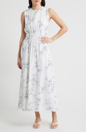 Cloth & Stone Floral Print Sleeveless Maxi Dress in Blue Opal Floral at Nordstrom, Size X-Large