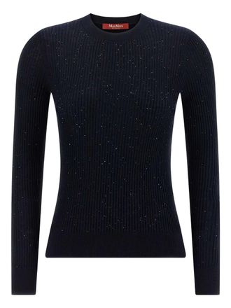 Max Mara Maglione Marabu con paillettes - Blu