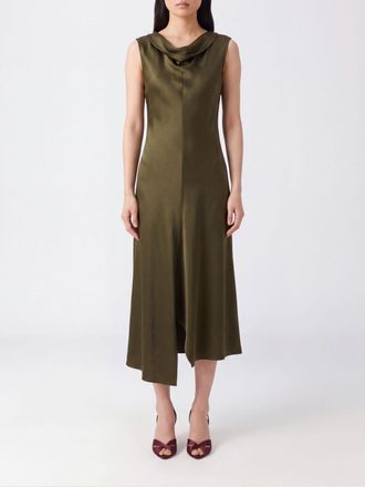 Victoria Beckham Sleeveless Asymmetrical Midi Dress in Satin