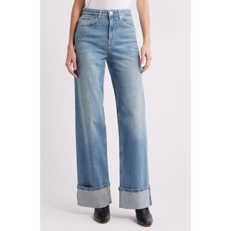 Rails Getty High Waist Cuffed Wide Leg Jeans in Baltic Sea Cuffed at Nordstrom Rack, Size 25