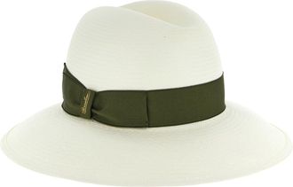 Borsalino Womens Bicolor Hemp Fedora Accessory