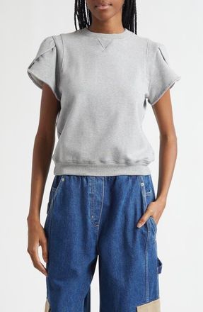 3.1 Phillip Lim Tulip Sleeve French Terry Sweatshirt in Grey Melange at Nordstrom, Size X-Small