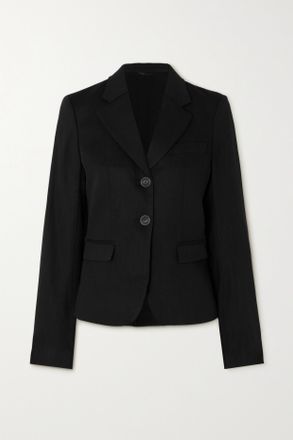 Acne Studios Blazer In Cr&ecirc;pe Di Misto Lana E Maglia A Coste Lana - Nero