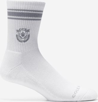 Cole Haan Mens Embroidery Quarter Socks - White Size Medium/Large