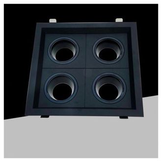 Trade Shop Trade Shop Traesio - Trade Shop - Porta Faretto Quadruplo Orientabile Incasso Nero Per Lampadine Gu10/gu5.3 P33-n4
