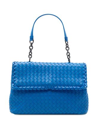 Bottega Veneta Borsa a spalla Olimpia media in nappa con design Intrecciato 2012-2025 - Blu