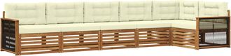 vidaXL Conjunto De Sof&aacute;s De Exterior 6 Uds. Natural Y Crema Vidaxl