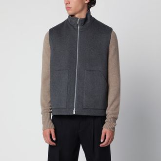 Lardini Grey zip-up vest in wool and cashmere