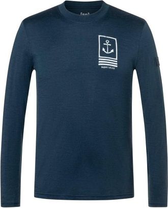 super.natural Lil Anchor Bio Jersey L/S Merinoshirt f&uuml;r Herren | blau