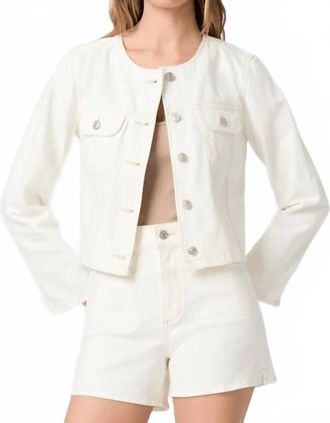 Paige Dean Collarless Jacket In Toasted Ecru