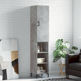 Berkfield Home Highboard Concrete Grey 34.5x34x180 cm Engineered Wood