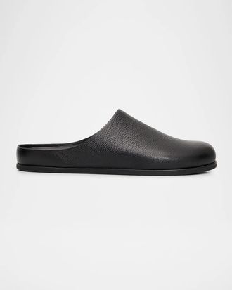 Vince Leo Grained Leather Clogs