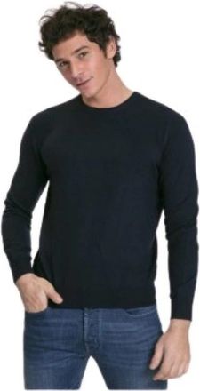 Gran Sasso Rondgebreide trui - Heren - Ronde hals truien - Blauw - 3XL - Kasjmier - Truien & Vesten