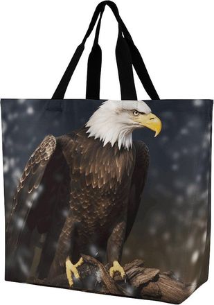 Generic North American Bald Eagle Women Handbag Large Capacity Shoulder Bag Durable Tote Bags For Daily Use Picnic College