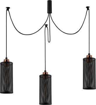 Wonderlamp Lámpara colgante moderno negro 3 luces con accesorios para el techo