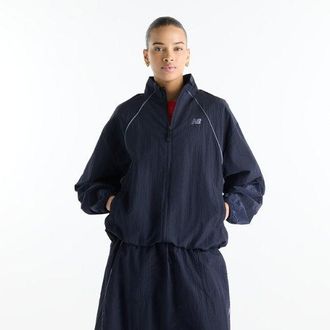 New Balance Donna Sport Legacy Jacket in Blu, Politessuto, Taglia XL