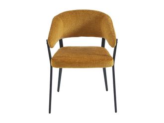 VENTE-UNIQUE.COM Set de 2 sillas poli&eacute;ster mostaza