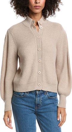 Forté Cashmere Button Wool & Cashmere-Blend Cardigan