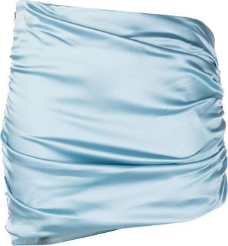 Alessandra Rich asymmetric satin mini skirt - women - Spandex/Elastane/Silk/Acetate/Spandex/Elastane - 40 - Blue