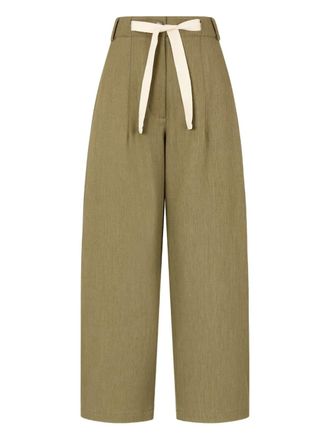 STUDIO TOMBOY Broek met trekkoord - Groen