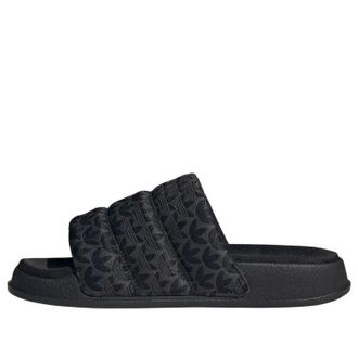 adidas (WMNS) adidas Adilette Essential Slides Trefoil Monogram Black IG7149