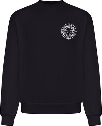 Stone Island CREW NECK SWEATSHIRT WITH OUTLINE COMPASS PRINT - Stone Island - Man
