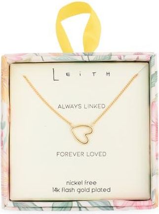 Leith Open Heart Pendant Necklace in Gold at Nordstrom Rack