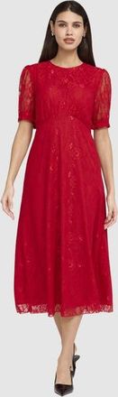 Finery Mela Midi Dress in Red at Nordstrom, Size 18