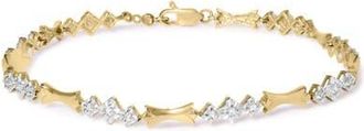 House of Brilliance 10k Gold 1/3 Cttw Diamond Miracle Set Bar and Link Bracelet - 7.75 Inches in Yellow at Nordstrom