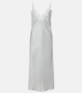 R&oacute;he R&oacute;he Lace-trimmed silk slip dress