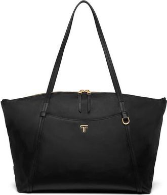 Tumi Q Leather Tote in Black/light Gold at Nordstrom