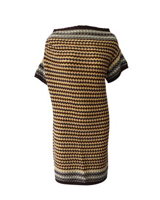 Missoni Missoni off-shoulder gebreide jurk met patroon in veelkleurige wol