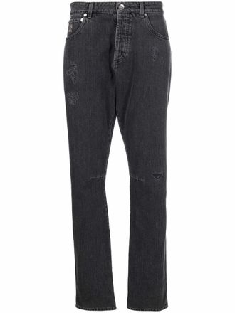 Brunello Cucinelli dark-wash straight-leg jeans - Grey