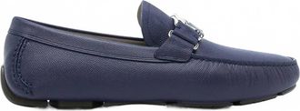Ferragamo Mens Logo Plaque Loafers In Blue