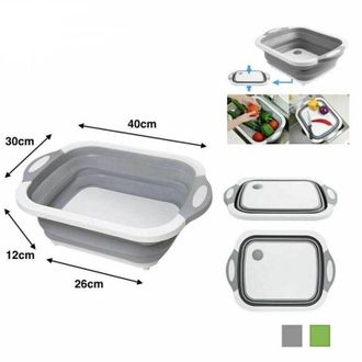 Trade Shop Trade Shop - Cestello Vaschetta Vassoio Tagliere Pieghevole In Plastica Multiuso Per Cucina