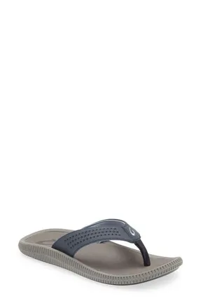 Olukai Ulele Flip Flop in Blue Depth/charcoal at Nordstrom, Size 14