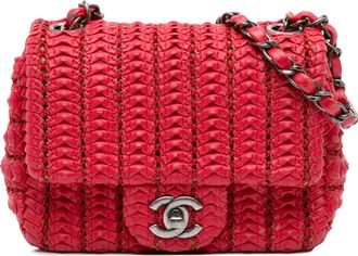 Chanel Pre-owned Womens Crossbody Quilted Chain Bag - Poppy Leather - One Size