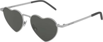 Saint Laurent Zonnebril met metalen montuur - unisex - Accessoires - Grijs - Maat: 52 MM