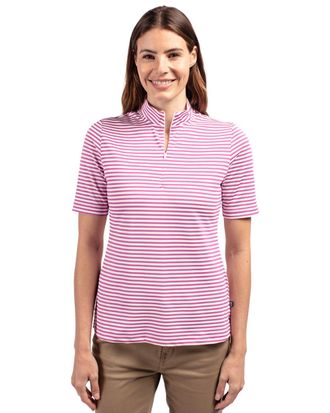 Cutter & Buck Virtue Eco Pique Stripe Recycled Womens Top
