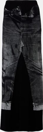 Jean Paul Gaultier Trompe loil jersey maxi skirt