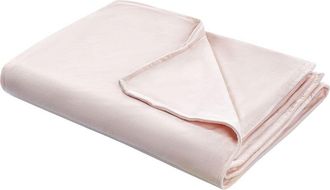 Beliani Funda De Manta Pesada Moderna Tejido Liso Poli&eacute;ster Textil Dormitorio 120 X 180 Cm Rosa Rhea