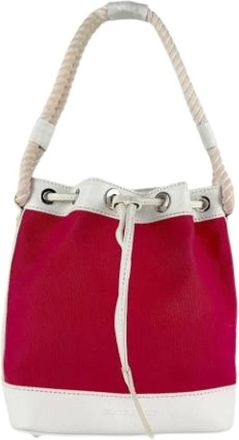 Burberry Pre-owned Bucket Bags, female, Red, Size: ONE SIZE Pre-owned Canvas Bucket Bag