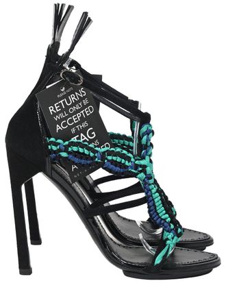 Proenza Schouler Womens Suede Braided Ankle Strap High Heel Sandal (Authentic Pre-Loved)