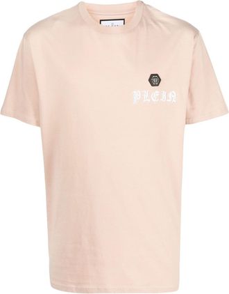 Philipp Plein chest logo-print detail T-shirt - men - Cotton/Elastane/Polyester - XXXXL - Neutrals