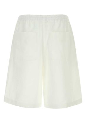 Gucci Mens White Linen Bermuda Shorts Naturalwhite Exterior