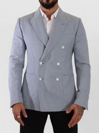 Dolce & Gabbana linen slim-fit double-breasted blazer
