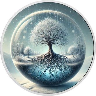 OEM El Equilibrio Del Universo - Moneda De Plata De 1 Oz Con &Aacute;rbol Escarchado